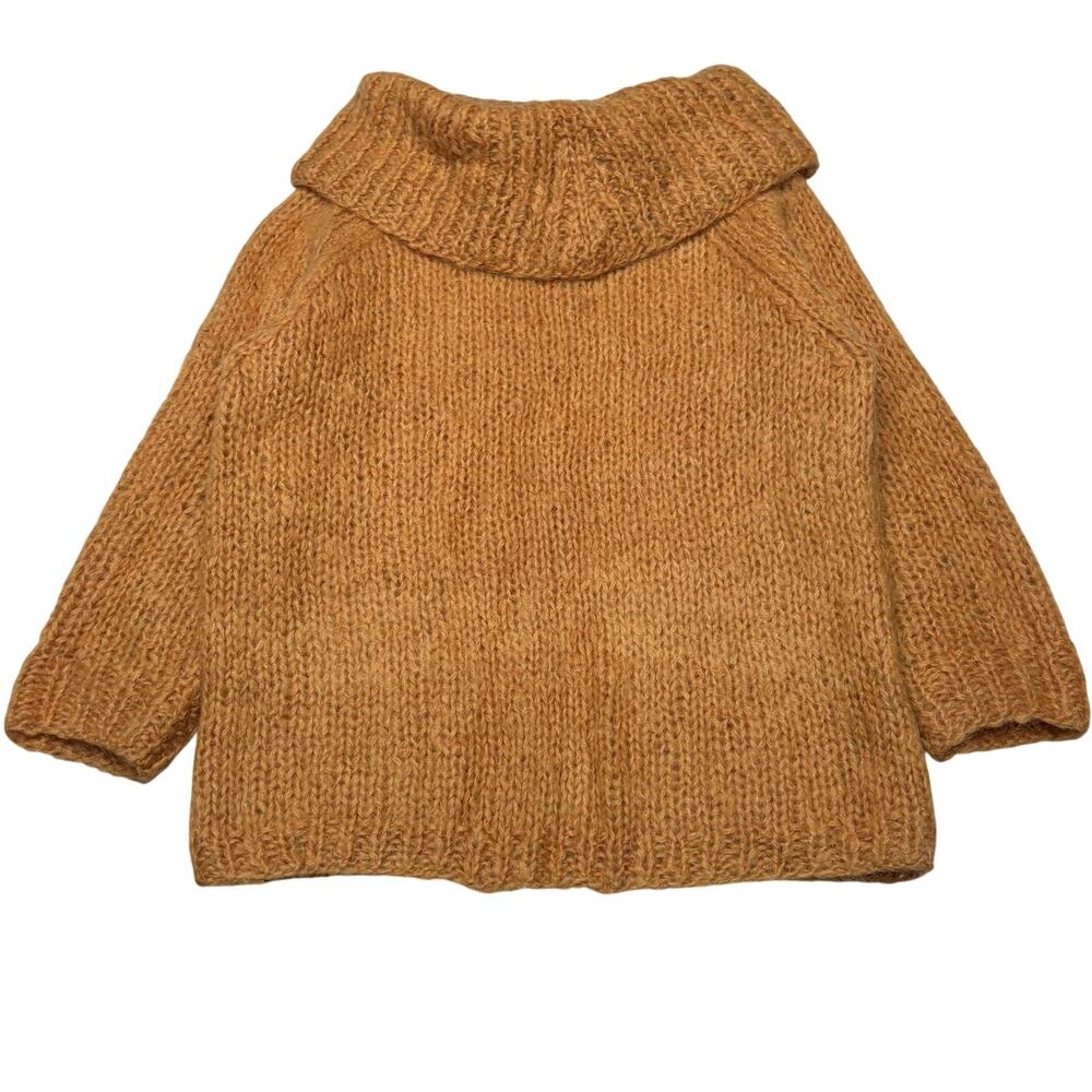 Vintage Tan Italia Made in Italy Mohair Wool Blend Roll Neck Sweater 19.5x22.5